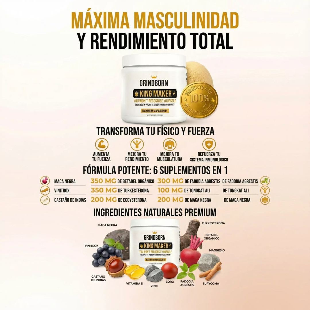 Grind King Maker Suplemento Fuerza Y Libido Hombre