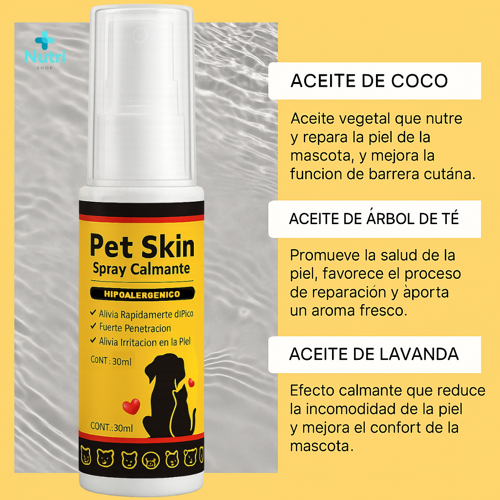 PetSkin-Tratamiento Natural para Piel Roja Irritada con Granitos o Dermatitis